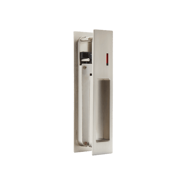 Ironmongery Gemini Satin Chrome Tone Pocket Door Privacy Sliding Lock