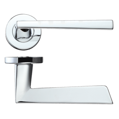 Ironmongery Lyra Polished Chrome Tone Handle Hardware Pack