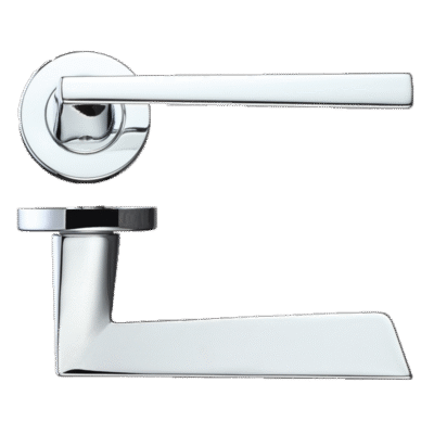 Ironmongery Lyra Polished Chrome Tone Privacy Handle Hardware Pack