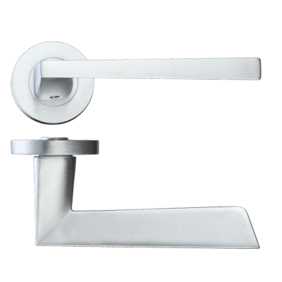 Ironmongery Lyra Satin Chrome Tone Handle Hardware Pack