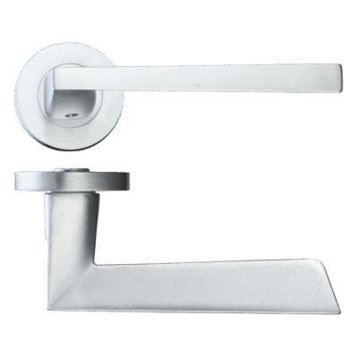 Ironmongery Lyra Satin Chrome Tone Privacy Handle Hardware Pack