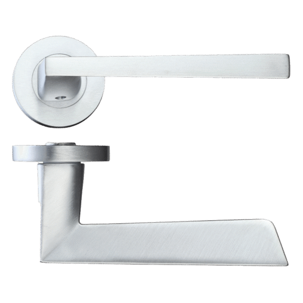 Ironmongery Lyra Satin Chrome Tone Privacy Handle Hardware Pack