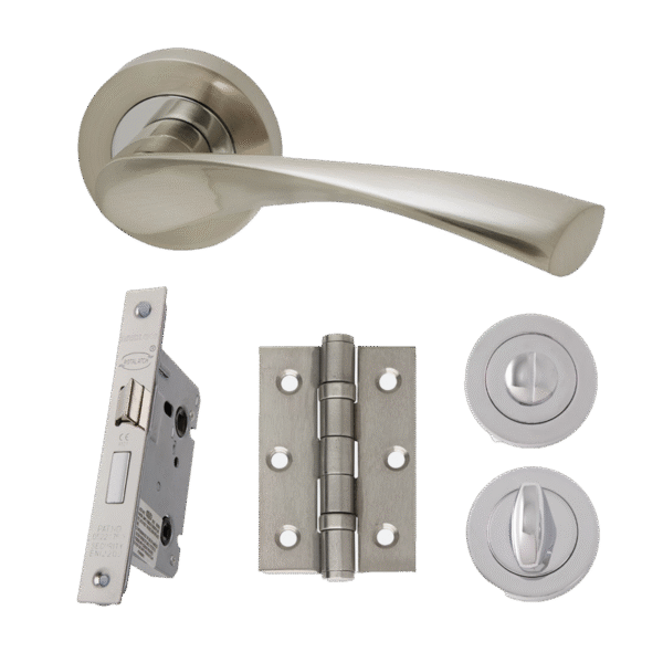 Ironmongery Solar Chrome TonePrivacy Handle Hardware Pack