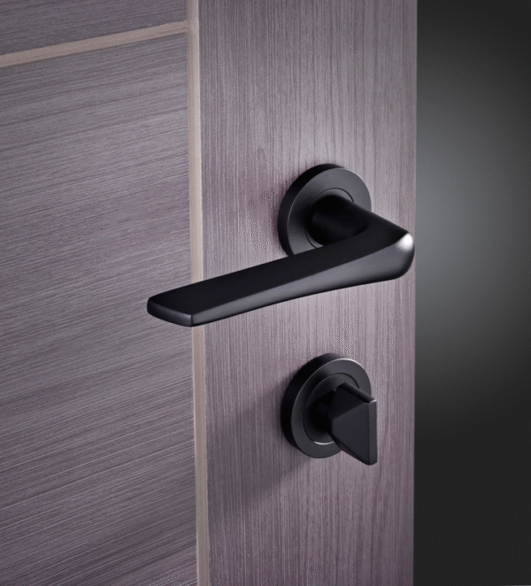 Ironmongery Turin Matt Black Privacy Handle Pack - Image 2