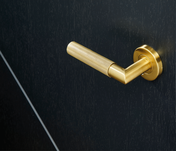 Ironmongery Zurich Satin Gold Tone Handle Hardware Privacy Pack - Image 2