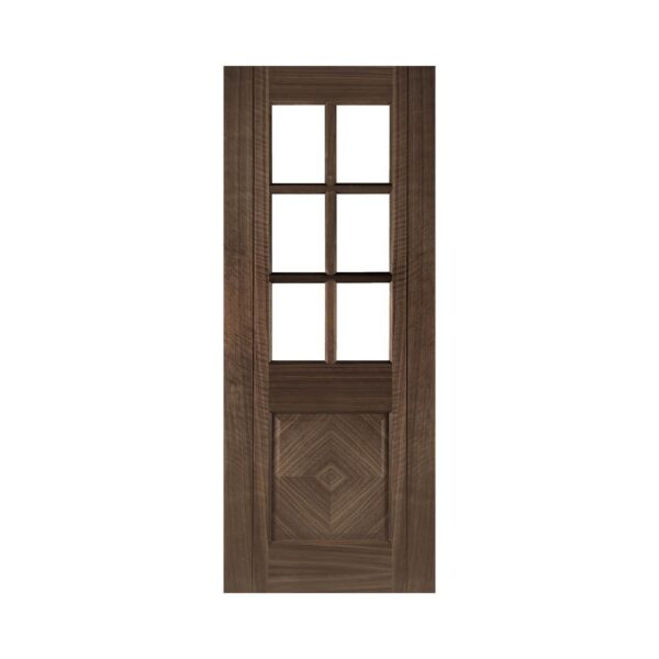 Kensington Prefinished Internal Walnut Door with Glass