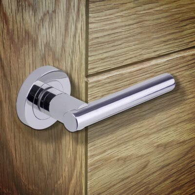Loire Door Handle Bathroom Pack with Lock and 65mm Latch