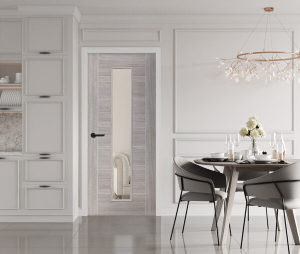 Internal Laminate White Grey Palermo with Clear Glass