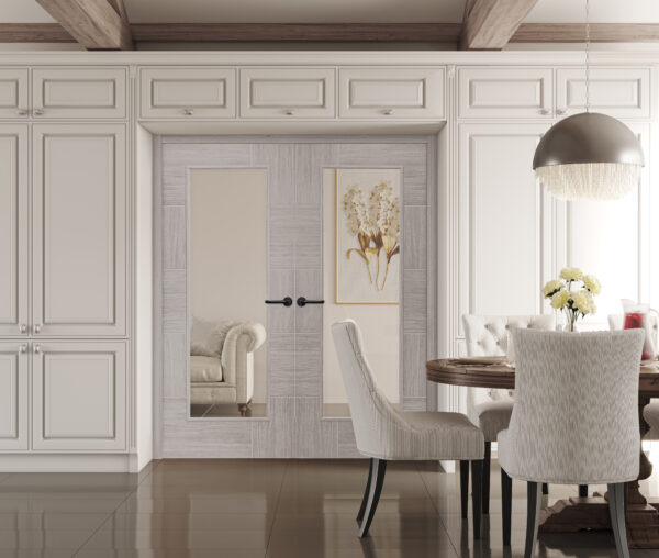 Internal Laminate White Grey Ravenna with Clear Glass
