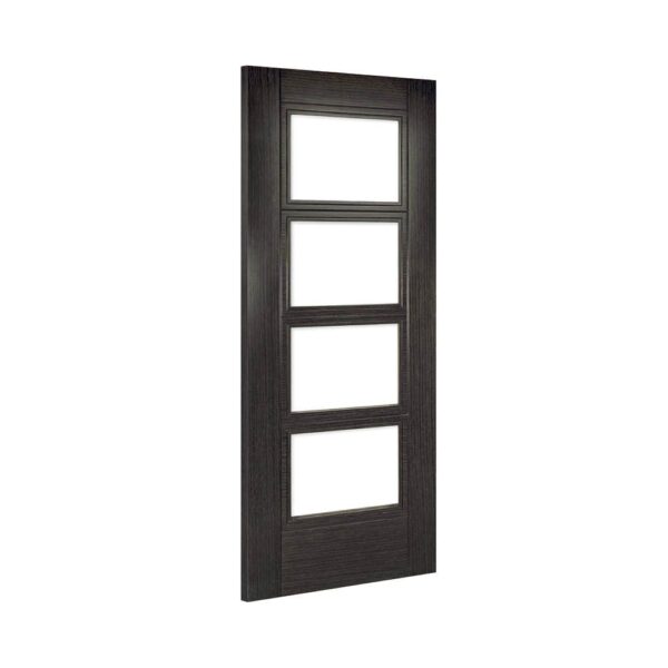 Montreal Prefinished Dark Ash Grey Internal FD30 Fire Door with Glass - Image 2