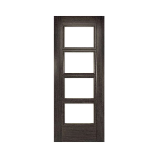 Montreal Prefinished Dark Ash Grey Internal Door with Glass