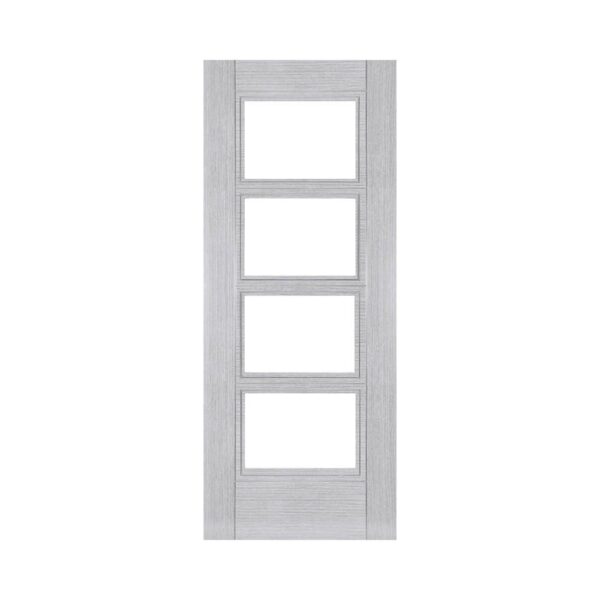 Montreal Prefinished Light Ash Grey Internal Door with Glass