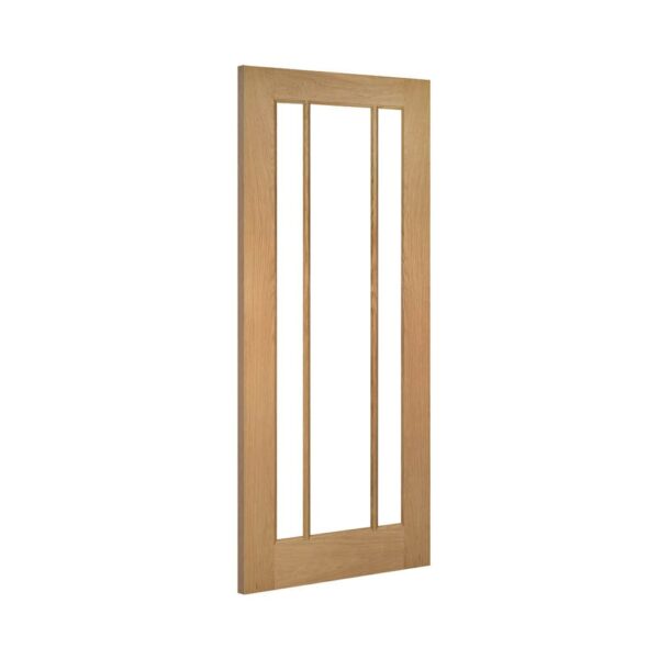 Norwich Unfinished Internal Oak Door with Glass - Image 2