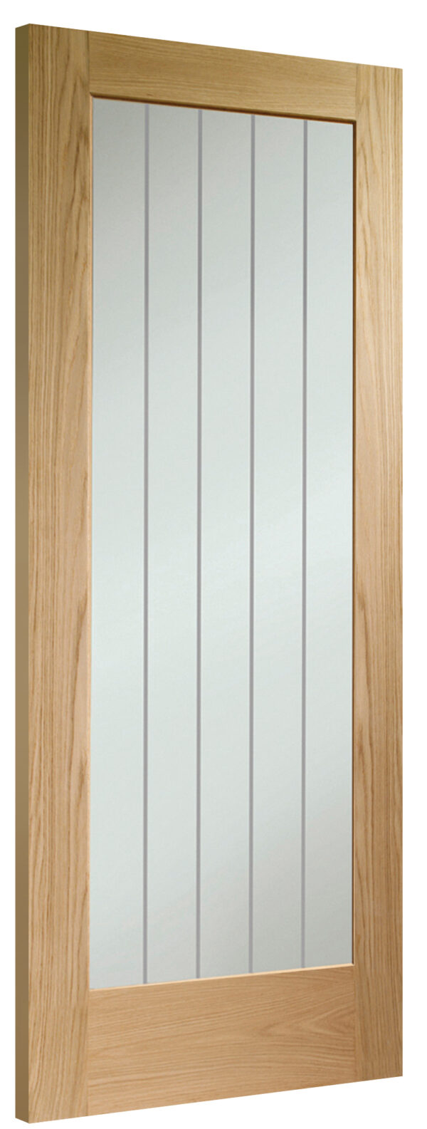 Suffolk P10 Internal Oak Fire Door with Clear Etched Glass - Image 3