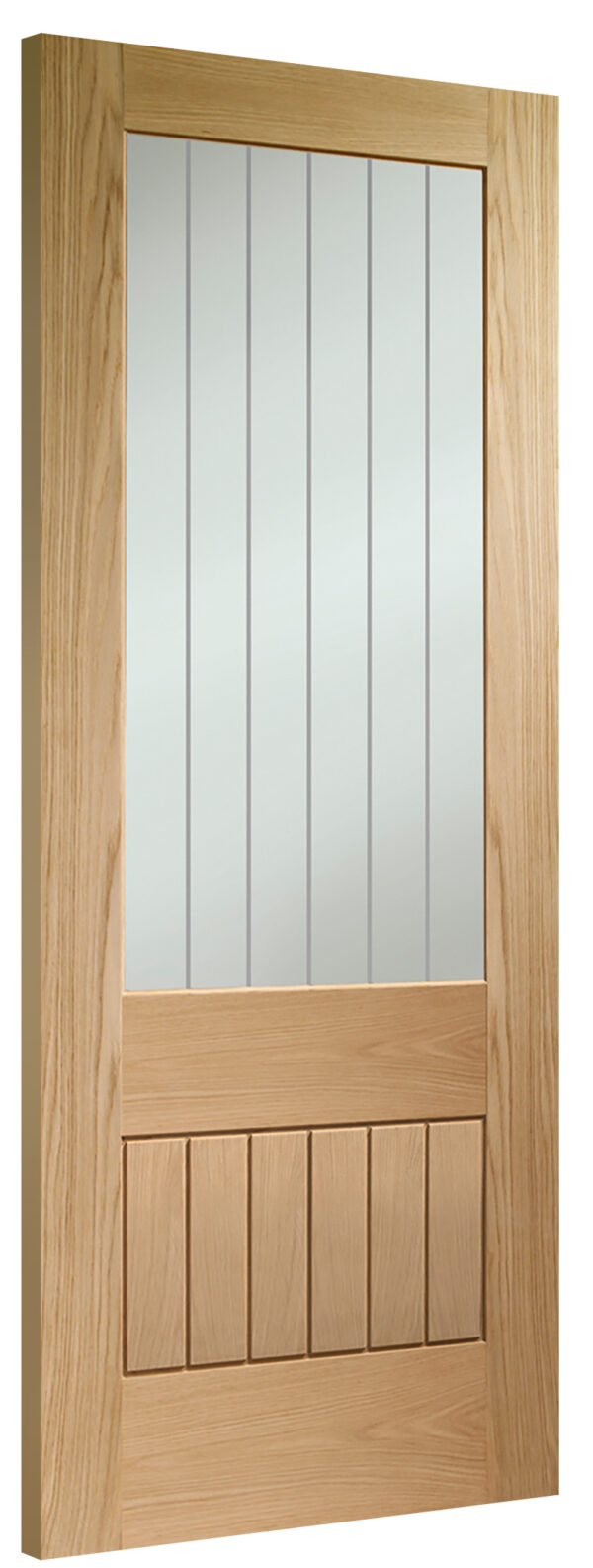 Suffolk Original 2XG Internal Oak Fire Door with Clear Etched Glass - Image 4