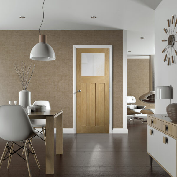 Internal Oak Pre-Finished DX Door with Obscure Glass