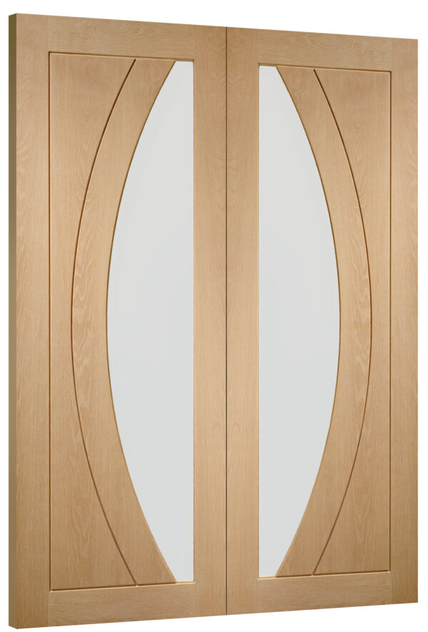 Internal Oak Salerno Pair with Clear Flat Glass - Image 4