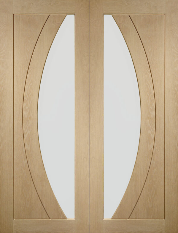 Internal Oak Salerno Pair with Clear Flat Glass - Image 3