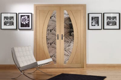 Internal Oak Salerno Pair with Clear Flat Glass