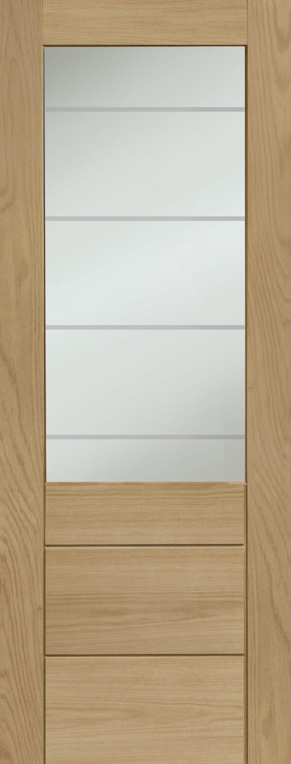 Pre-Finished Palermo 2XG Internal Oak Door with Clear Etched Glass - Image 2