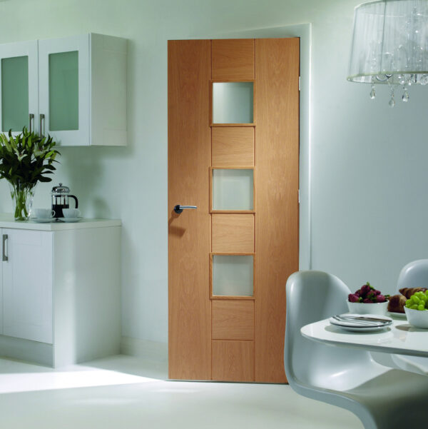 Internal Oak Messina with Obscure Glass