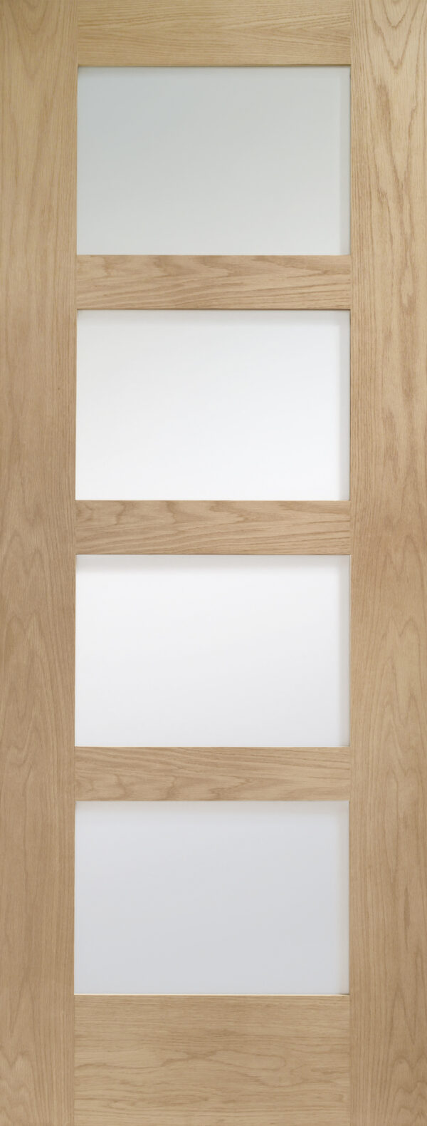 Internal Oak Pre-Finished Shaker 4 Panel Door with  Obscure Glass - Image 2