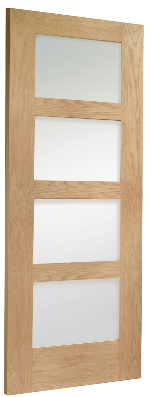 Internal Oak Pre-Finished Shaker 4 Panel Door with  Obscure Glass - Image 3