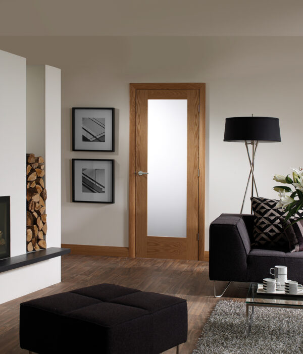 Internal Oak Pre-Finished Pattern 10 Door with Obscure Glass