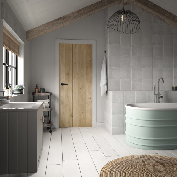 Rustic Oak Ledged Internal Door - Image 2