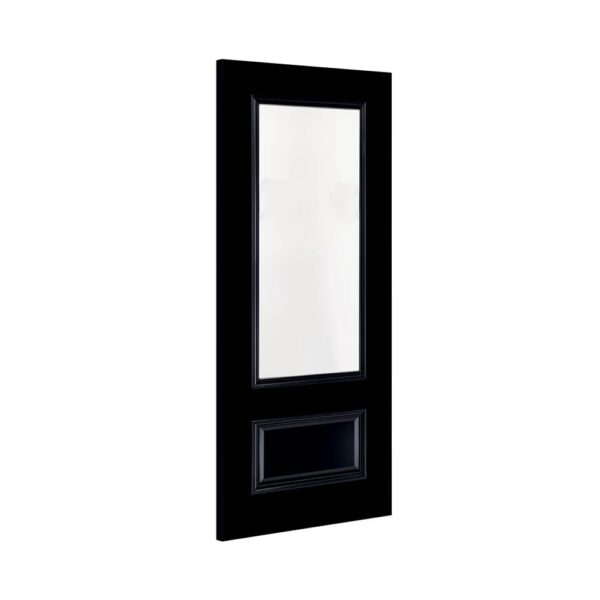 Sandringham Prefinished Black Internal Door with Glass - Image 2