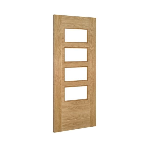 Seville 4L Prefinished Internal Oak Door with Glass - Image 2