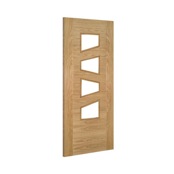 Seville 4LS Prefinished Internal Oak Door with Glass - Image 2