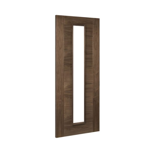 Seville 1L Prefinished Internal Walnut Door with Glass - Image 2