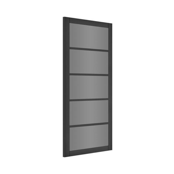 Shoreditch Prefinished Black Industrial Internal Door with Tinted Glass - Image 2