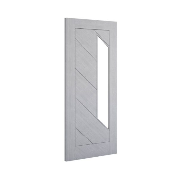 Torino Prefinished Light Ash Grey Internal Door with Glass - Image 2