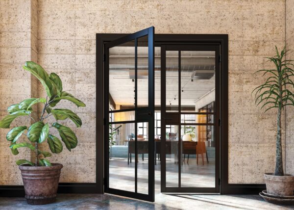 Dalston Prefinished Black Industrial Internal Door with Glass - Image 4