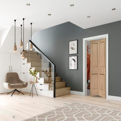 Internal Oak Victorian 4 Panel Bi-Fold Door