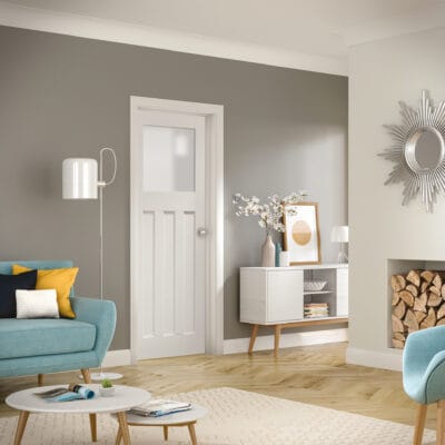 Internal White Primed DX Door with Obscure Glass