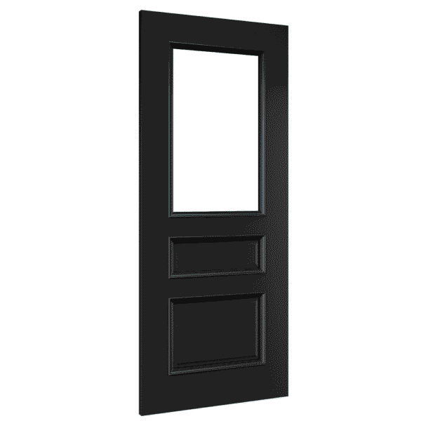 Windsor Prefinished Black Internal Door with Glass - Image 2