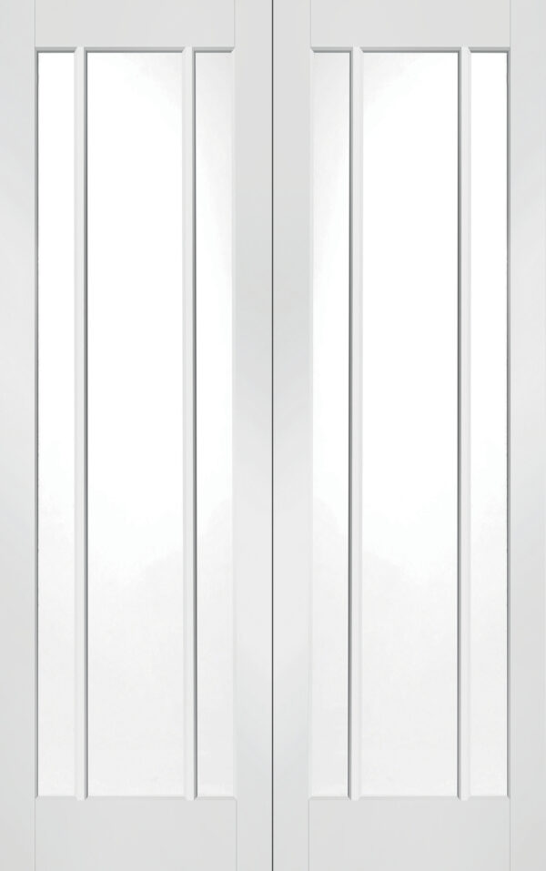 Internal White Primed Worcester Door Pair with Clear Glass - Image 2