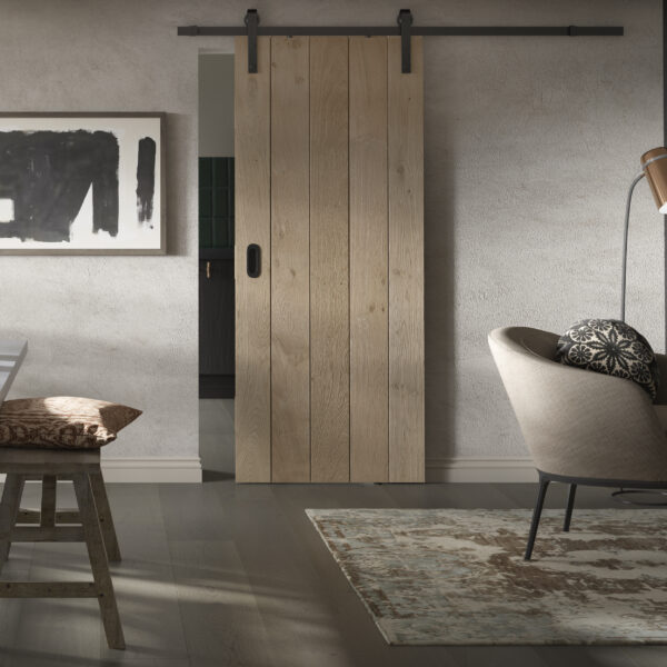 Rustic Oak Ledged Internal Door - Image 6